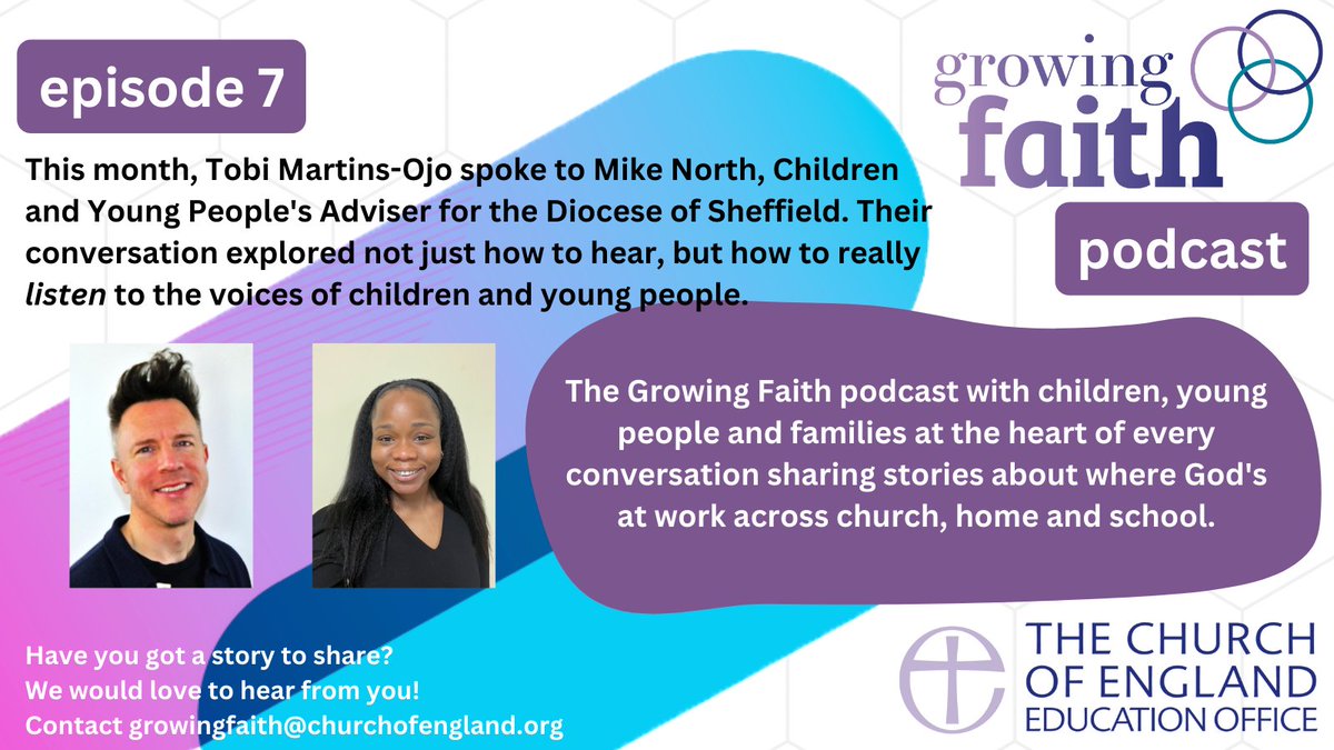 GrowingFaithFdn's tweet photo. This month, @tobimartinsojo spoke to @mike_north from @DioceseofSheff about techniques for listening to children and young people, and how to put their voices at the heart of your work, no matter your context.
Click the link to listen now!
https://t.co/h4ILLrkBn4 https://t.co/zYjOmy3JH3