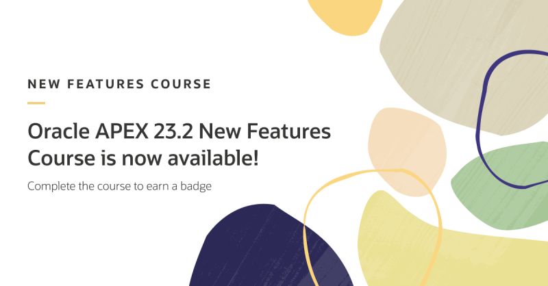 chaitanya_in's tweet photo. Want to stay up-to-date with @OracleAPEX new features? Enrol today for the #orclAPEX 23.2 new features learning path and earn a badge upon completion!
https://t.co/ldMvNqYRqU
#Oracle #LowCode #APEX232 #NewFeatures @Oracle_Edu #Free #LearningPath https://t.co/J3vqEVYlb7