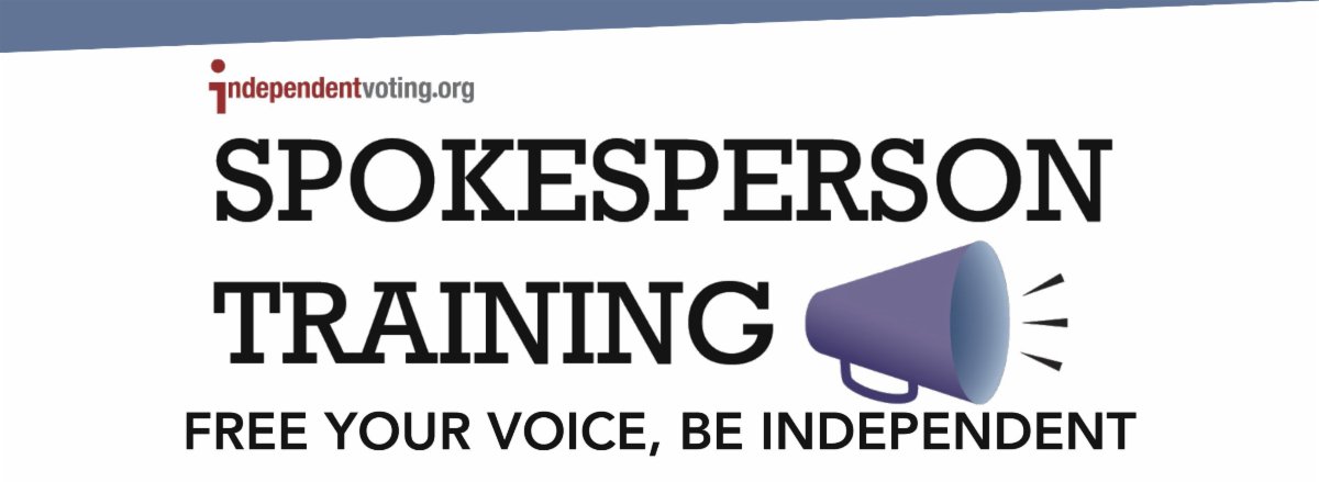 Have you ever tried to explain to a friend why you are an independent, but were not sure how? Our friends at @indie_voting are now accepting Applications for their Next Spokesperson Training. Sign up here: docs.google.com/forms/d/e/1FAI…