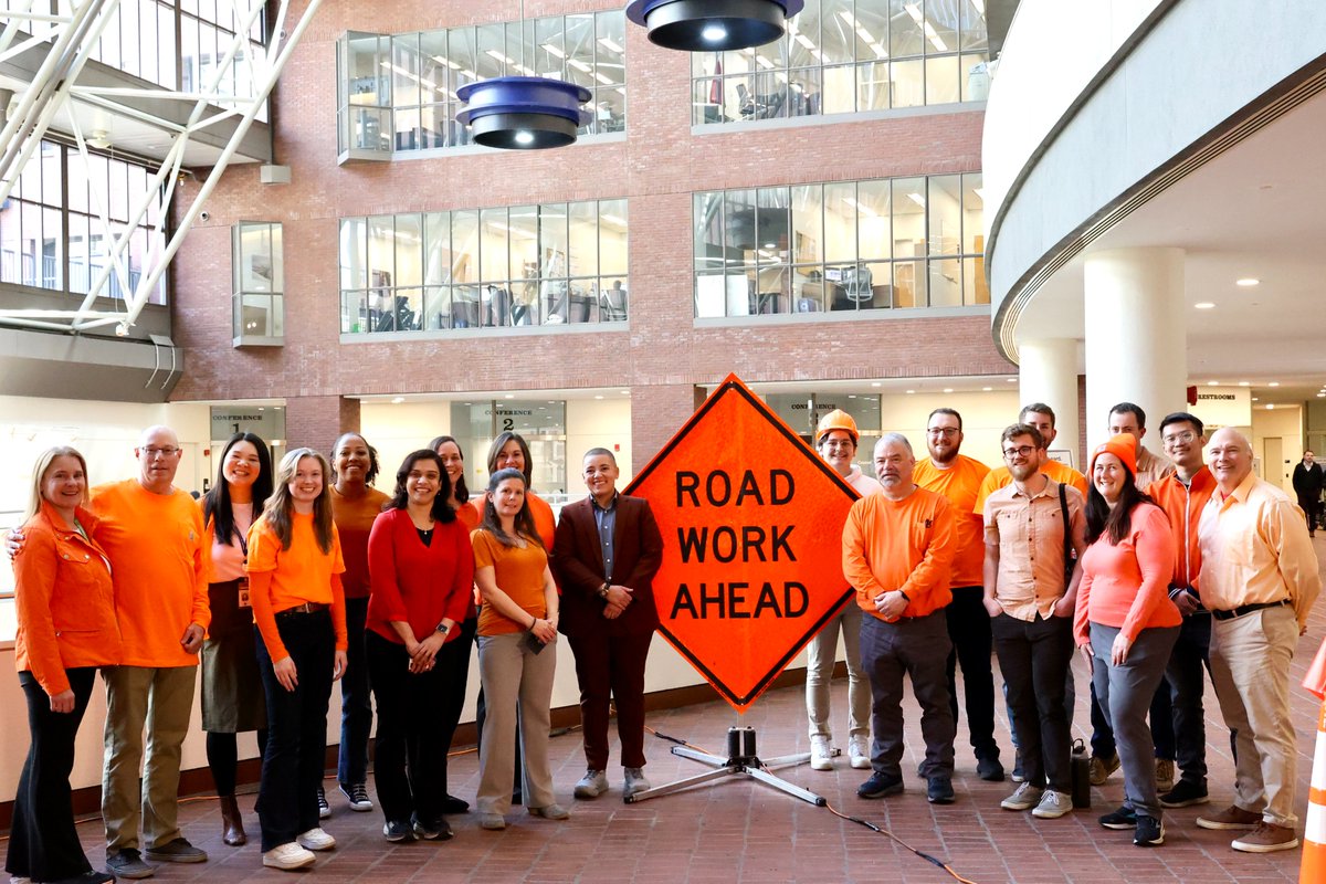 The MassDOT traffic team proudly representing our commitment to work zone in our #Orange4Safety! Remember to slow down and stay alert in work zones🦺🧡 #NWZAW2024 #SafeWorkZonesForAll