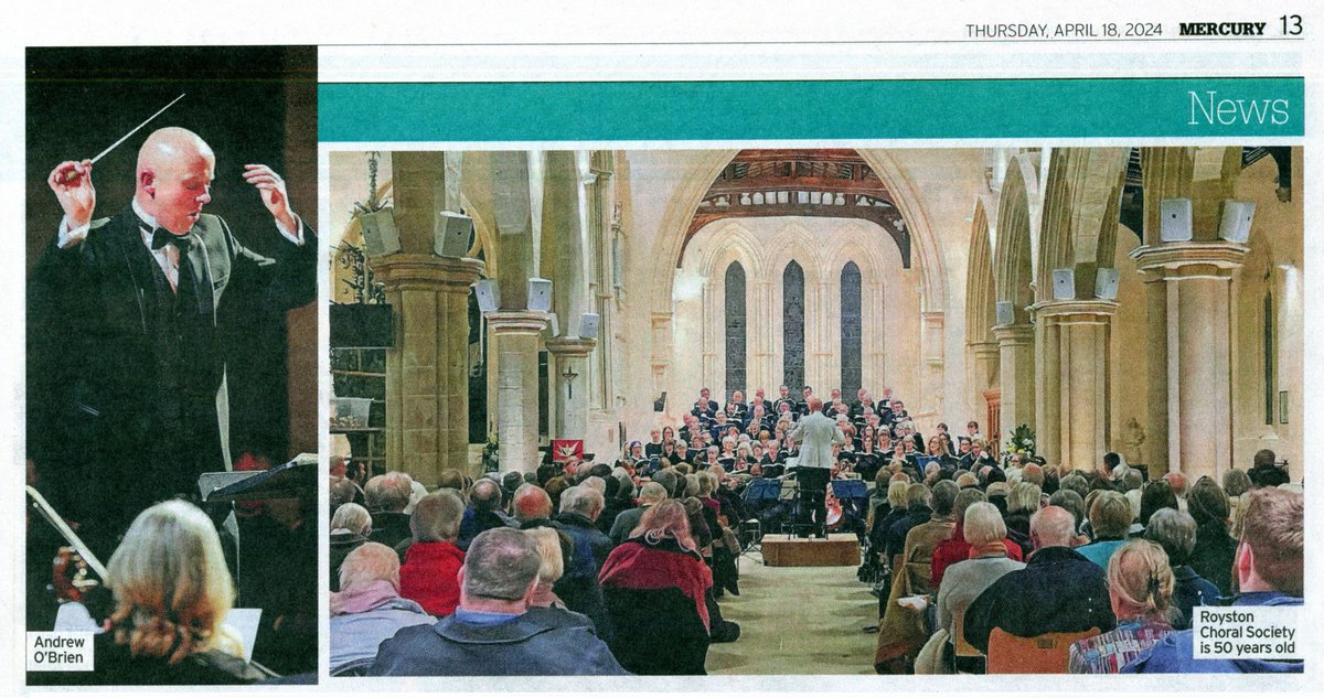 Great coverage of @ChoralRoyston by @HarveyWahWah  in today's @HertsMercury #lovelivemusic