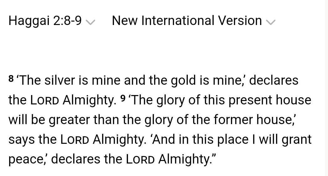 @IIIDeaton I love it when He wanted the second temple built and He says the gold is mine and the silver is mine ...by hook or by crook He was gonna rebuild it.