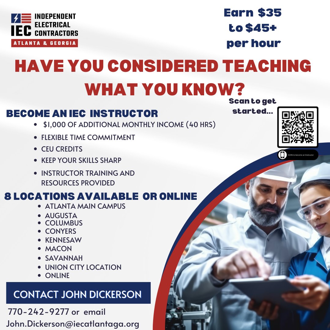 Do you have experience in the electrical industry? Have you ever considered teaching what you know? Let us know you are interested! forms.gle/KCEqQF13FVG9yW…