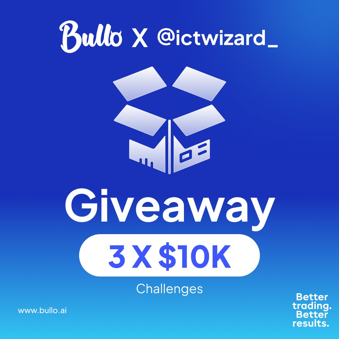 $30,000 challenge account Giveaway 🎉 To join: 👉 Follow: @ictwizard_|@bulloai|@callumbullo|@MattJamesAE|@BirenFx|@em_ess001. 🫴 Like💙 & Retweet 🔄 this post and my pinned post 👉 Tag 4 traders Also Follow: @1MrGold1|@ICT_WisdomFx|@The_General_Fx|@Abubakariguri|@Awelmo1.