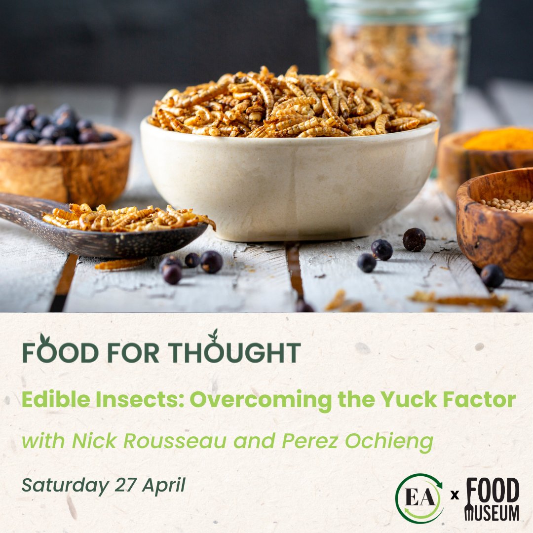 Ever had a BBQ cricket? Or a biscuit made with cricket powder? 😋 Join us on Saturday 27 April, 2-4pm to try a range of insect-based snacks with Founder of @UKEdibleInsect Nick Rousseau and top insect food distributor Perez Ochieng foodmuseum.org.uk/events/food-fo… #EdibleInsects