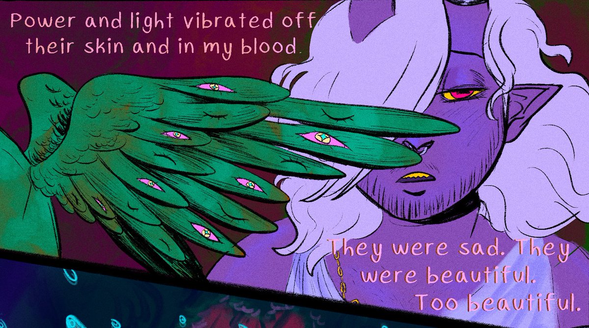 THWYcomic's tweet photo. Let's lay down and think about angels <3 New Through Hell With You Page!!! #webcomic 

Read here:
Tapas: https://t.co/oh1jdWFsUp
Comicfury: https://t.co/mabDAhtTx0
Tumblr:https://t.co/G4MIkcP8WG 

Please RT I'd love more people to find my comic! https://t.co/EVtjxoHAun