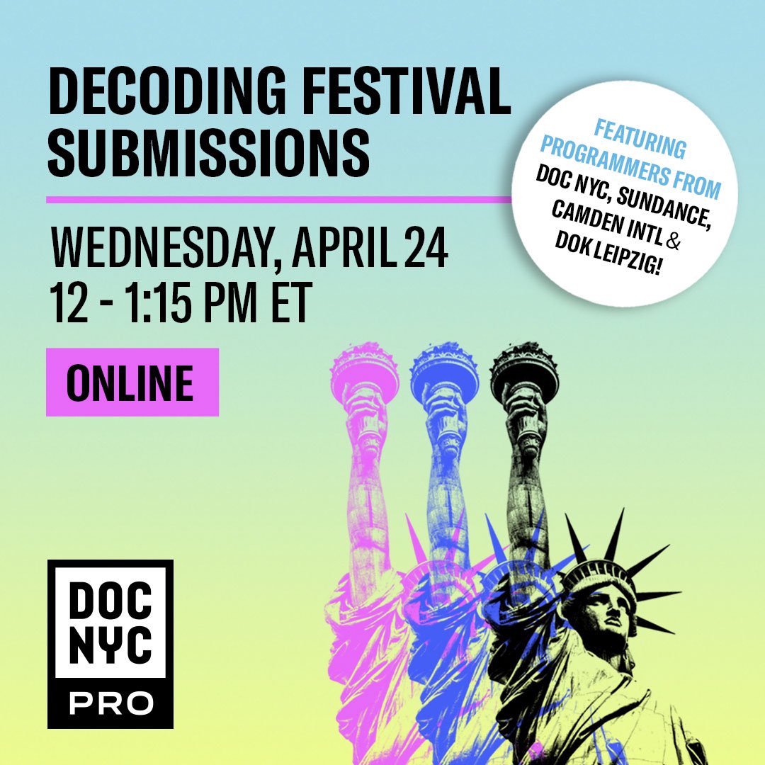 Learn the do's and don'ts of film festival submissions with programmers from @sundancefest, @DOK_Leipzig, @CamdenIFF, & DOC NYC! Don't miss this chance to learn how to maximize your festival experience! docnyc.net/event/decoding…