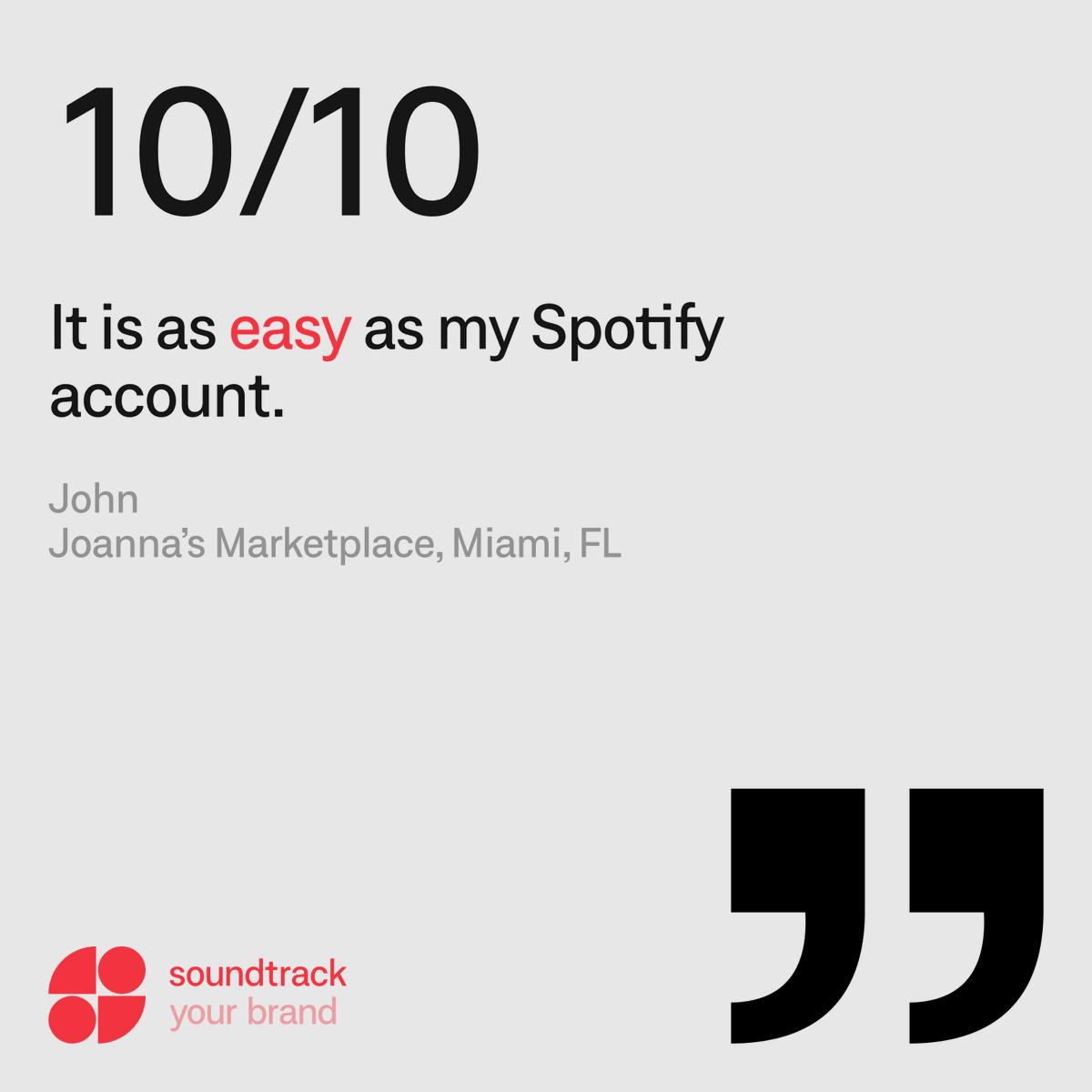 An intuitive interface, giving you control over your musical brand experience. 🎵 No need to sacrifice usability to be business legal. Thank you, Joanna’s Marketplace, for sharing your Soundtrack experience. #MusicforBusiness #SoundtrackYourBrand