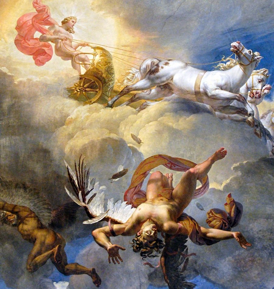 Detail from 'The Fall of Icarus' (1819) by Merry-Joseph Blondel (1781-1853) that decorates the ceiling of the Rotonde d’Apollon in the Louvre.