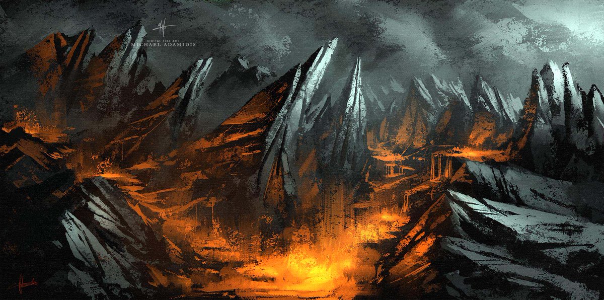 AdamidisArt's tweet photo. Here I've painted some Conceptual Artwork. I've called it Fire &amp; Ice. Painted in Ps with the MA-Brushes! https://t.co/ehPyxGnSG6