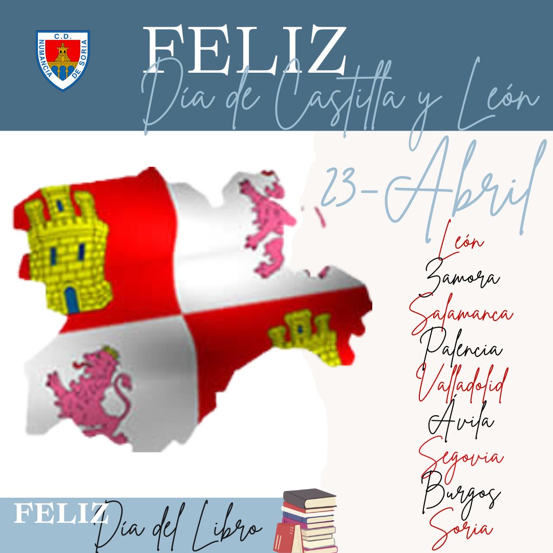 Hoy 23 de abril celebramos el Día de Castilla y León 🔴⚪️ 🏰 🦁 y también  el Día del Libro 📚!! ¡¡Feliz Día a todos los castellano y leoneses!!