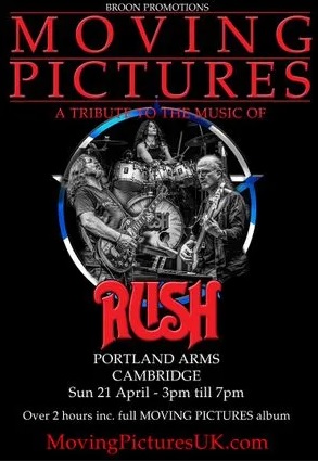 NEARLY SOLD OUT! Moving Pictures: a tribute to Rush, matinee show this Sunday at 3pm. Get your tickets here: ow.ly/BE4950RjeGj Please note, we are opening the kitchen at 2pm on Sunday for anyone wanting to grab a pizza before the gig. #ThePortland #LiveMusic #Cambridge