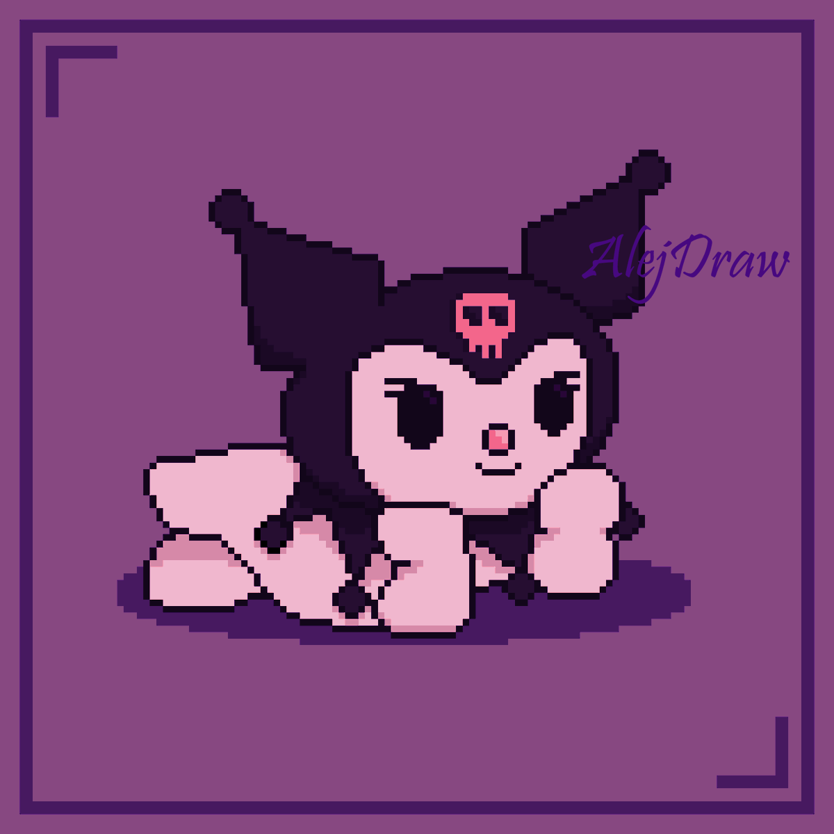 An old pixel art from years ago 
(The signature is from my previous drawing account, I'll leave my old account in case you want to see it, <a href="/alej17_Jr/">Alej</a>)
#pixelart #aseprite #kuromi