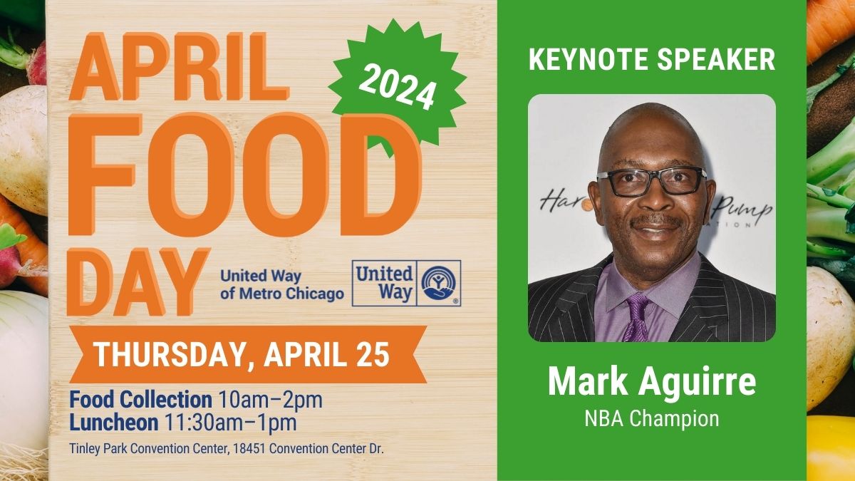 One week until #AprilFoodDay, with keynote speaker Mark Aguirre, NBA champion & @DePaulU basketball star, who will talk about his roots in the Chicago region – and the importance of giving back to our communities. liveunitedchicago.org/events/april-f… @DePaulHoops @DePaulAthletics #LIVEUNITED