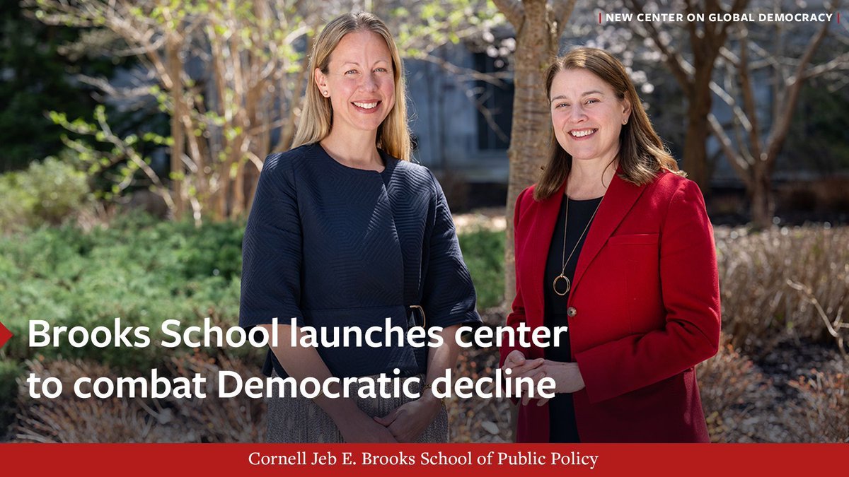 Brooks School Launches Center to Combat Democratic Decline The Center on Global Democracy will bring together experts from across @Cornell to tackle the fundamental questions facing democracy around the globe. buff.ly/3Unow0A