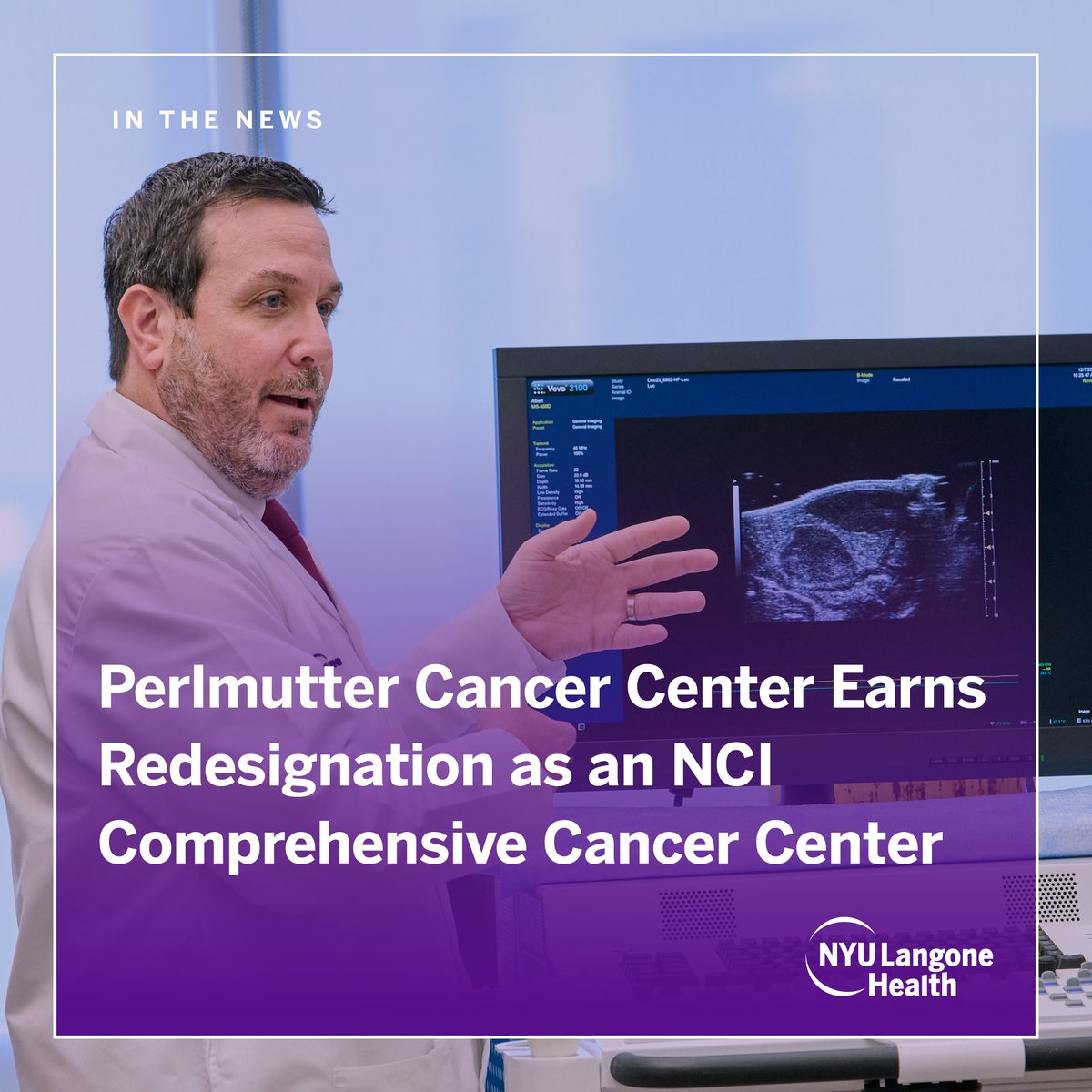 NYU Langone’s Perlmutter Cancer Center has once again been designated as a Comprehensive Cancer Center by @theNCI, further validating its state-of-the-art, research-based approaches to cancer care. Learn more about this elite distinction: bit.ly/3W4Y2SB