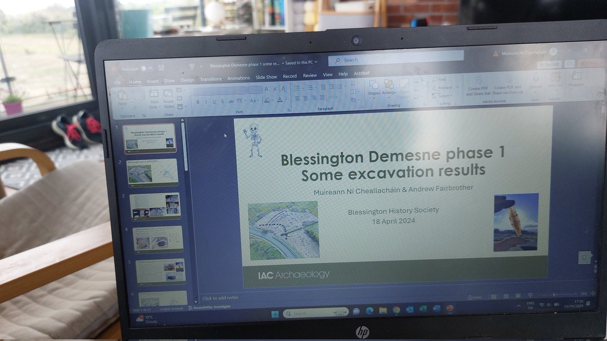 Last tweaks done before tonight's talk in Blessington! Looking forward to sharing some really nice excavation results with the locals! @IACArchaeology #sharetheknowledge #historygroup #Blessington #nervousbutexcited