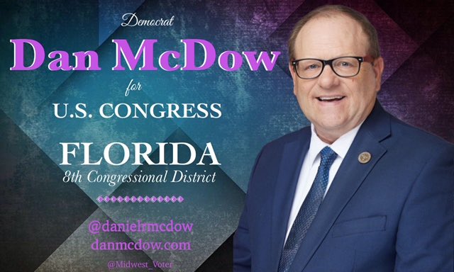 We need leaders with integrity Vote Democrat Dan McDow for Congress FL-08 Housing Economy Childcare Healthcare Gun Safety Environment SS/Medicare Protect Coast Clean Air Water Freedom to read Reproductive care @danielrmcdow danmcdow.com #allied4dems #ResistanceBlue