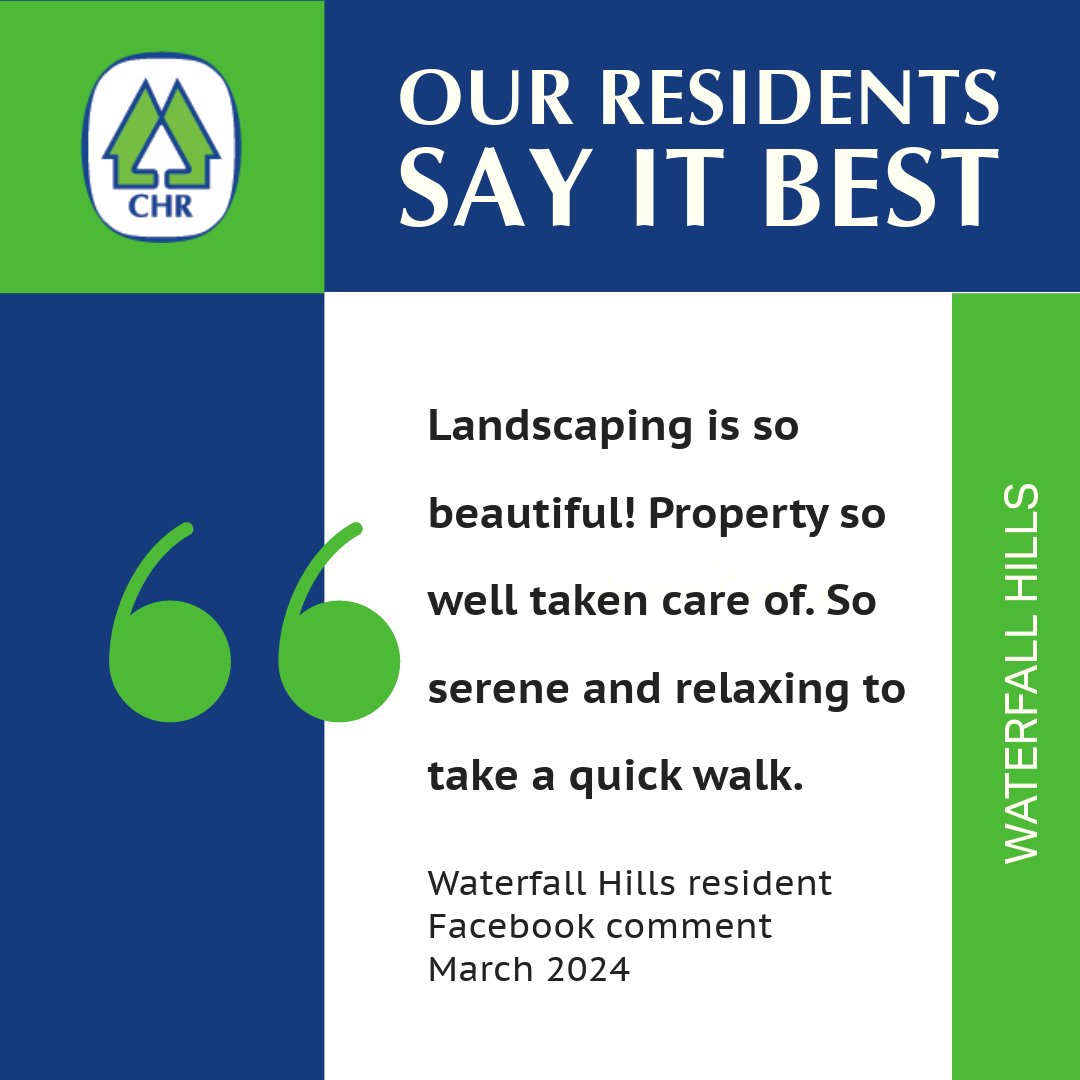 We ❤️ our residents! Read what this resident at Waterfall Hills Apartments in Canton has to say...

#LiveAtCHRapartments #CantonMA #Cantonapartments #apartmentliving