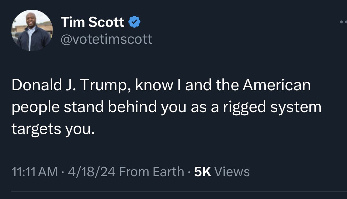 I’m not sure anyone has ever debased themselves more than Tim Scott has to get picked as a running mate.
