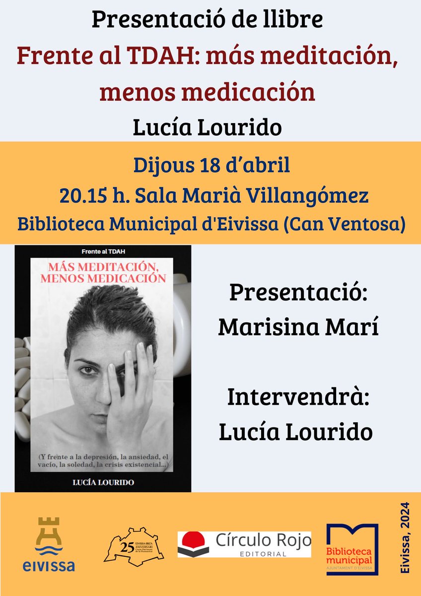 Avui dijous 18 continuam amb les activitats de #SantJordi. Lucia Lourido presenta el seu llibre acompanyada de Marisina Mari Cava de Llano presidenta de ‘Conciencias’. A la Biblioteca Municipal ⁦@ajeivissa⁩ ⁦@TrigueroIbiza⁩ ⁦@CarmenDA_⁩ ⁦@eivissacultura1⁩