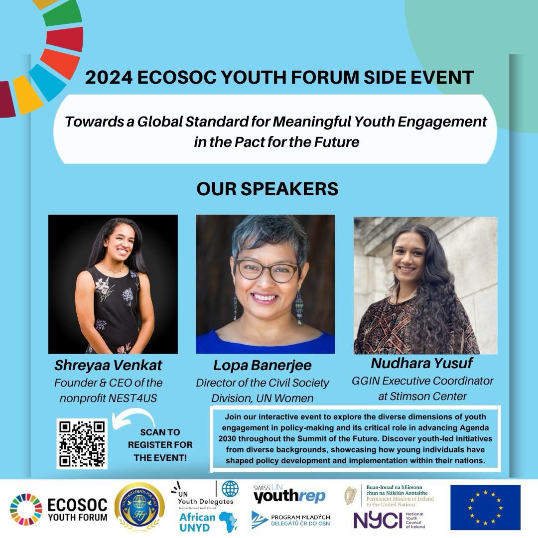 We're excited to remind you about our side event today, titled 'Towards a Global Standard for Meaningful Youth Engagement in the Pact for the Future.' The event kicks off at 1:30 pm EST, and you can join the online streaming through this link: eeas.webex.com/eeas/j.php?MTI…