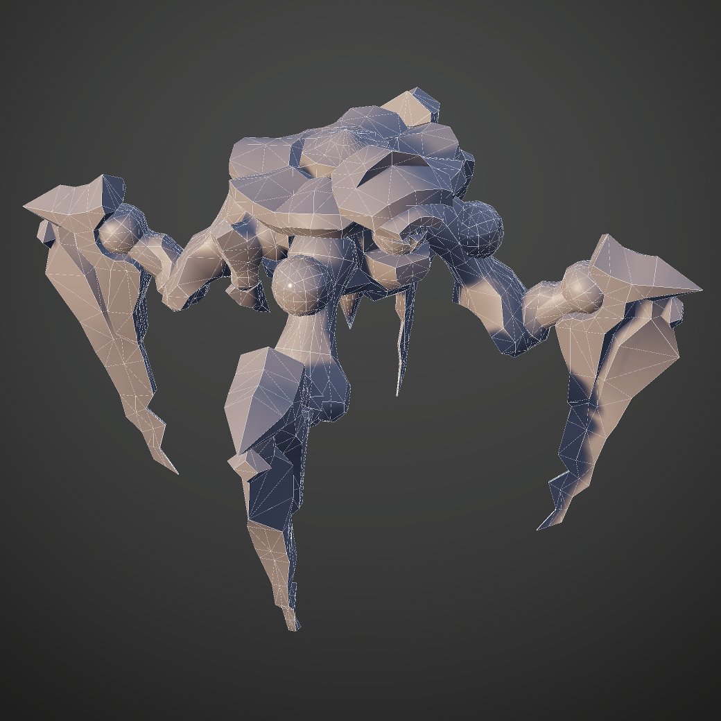 Here is a mining crab! It punches through ice with an abdominal spike!

The rest of my work:
peterlantz3d.wordpress.com/3d-art/
#portfolio #3dart #gamedevelopment