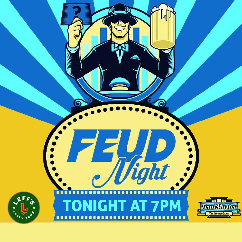 LeffsLuckyTown's tweet photo. Join us for Trivia Night tonight at 7pm! https://t.co/TP0i1NGlot