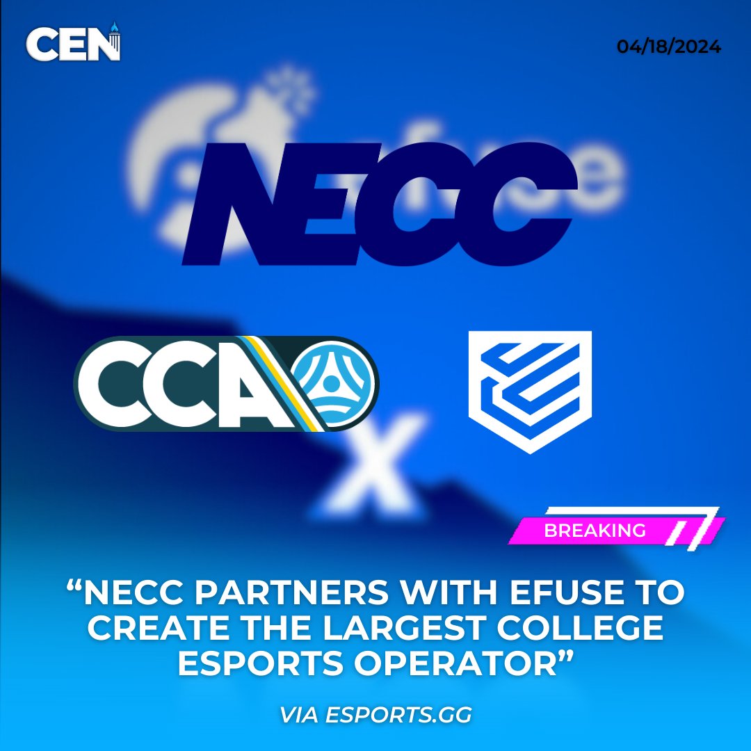 BREAKING: @neccgames partners with @eFuse 'to create the largest college esports operator'. @neccgames is licensing the @CollegeCoD and @CollegeCarball IPs from @eFuse 'to be included in NECC's offerings.' via @esports