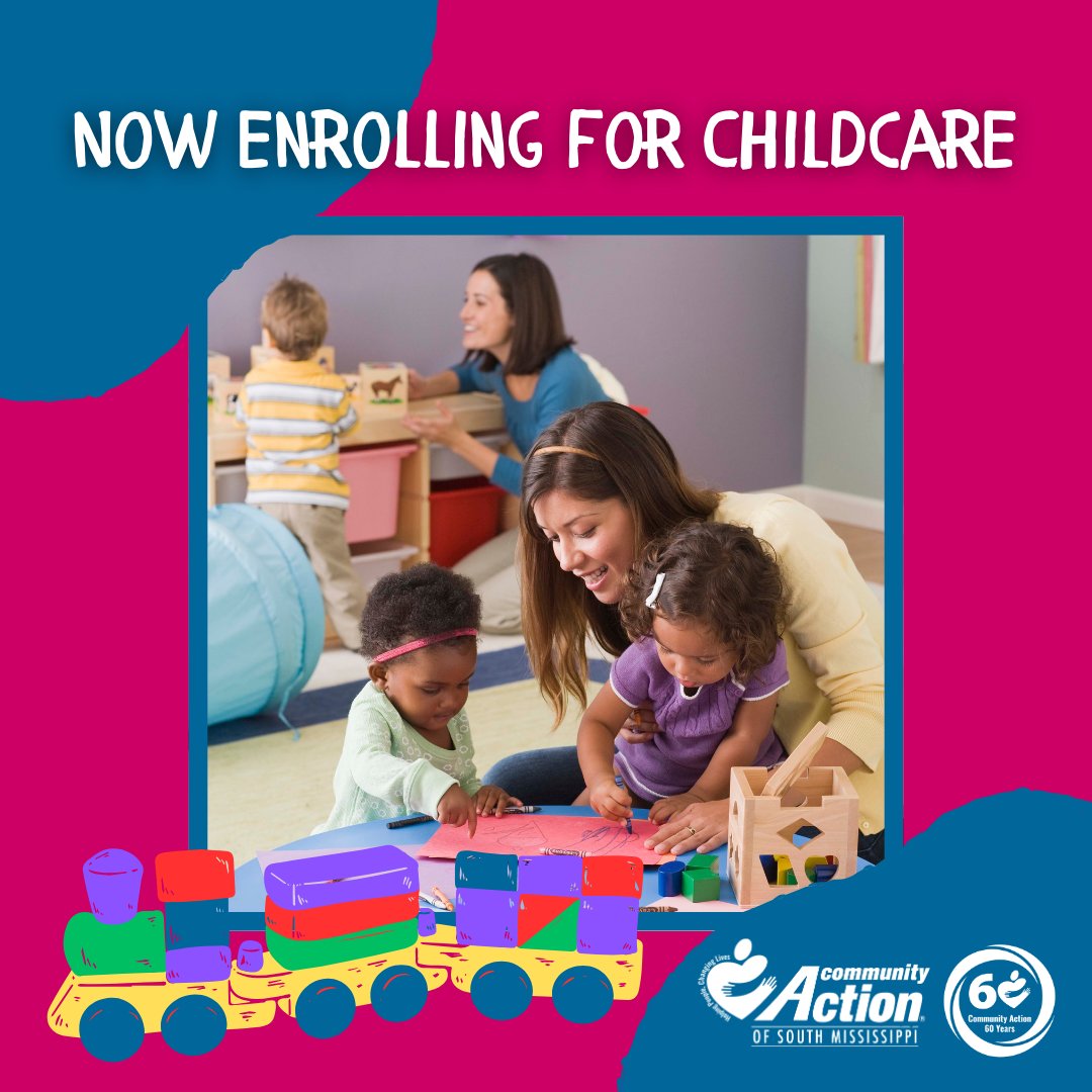 _CAOSMS_'s tweet image. Apply NOW to our Childcare Program!🧸🖍️

Childcare serves children ages 2-5 from 6:30am - 5:00pm Monday through Friday.

• $85/week (potty-trained)
• $95/week (non potty-trained)

For information, please email bwalker@casoms.org or call 228.769.3319.

#HelpingPeople