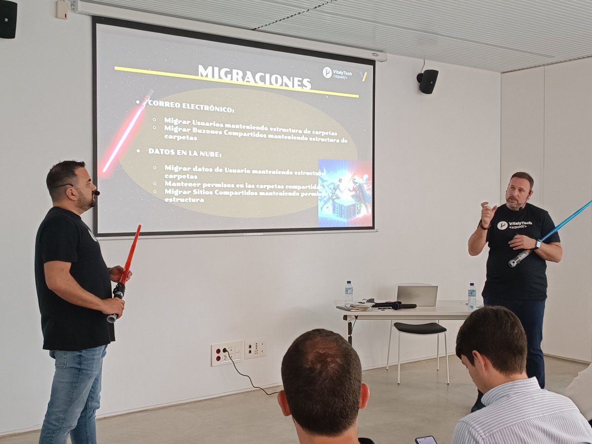 vitaly_tech's tweet photo. Gracias a La Fuerza de nuestros Jedis de Sistemas, y nuestro partner Devoteam, la Alianza Vítaly ha conseguido migrar +3000 buzones de Microsoft 365 a Google Workspace 🤖🚀 #VitalyTech https://t.co/ItsW6aQopV