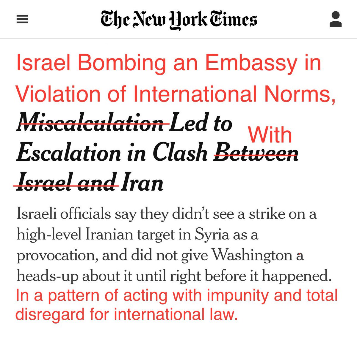 If Israel didn’t think bombing an embassy and extrajudicial assassinations was an issue, that should tell you something.