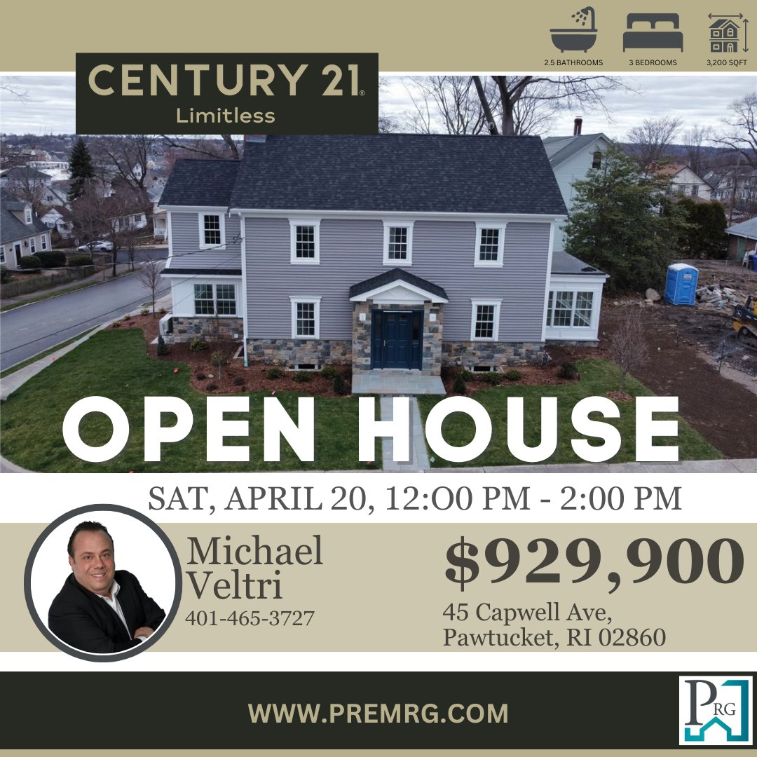 🏡 🎉  Exciting news! You're invited to an Open House event this Saturday, April 20th, from 12:00 PM to 2:00 PM at 45 Capwell Ave, Pawtucket, RI 02860. See you there! #OpenHouse #PawtucketRI #NewBeginnings 🏡 🎉