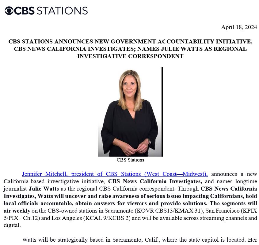 After 15 years at CBS, I’m thrilled to announce a new role: CBS News California Investigative Correspondent. bit.ly/3QvtWEv