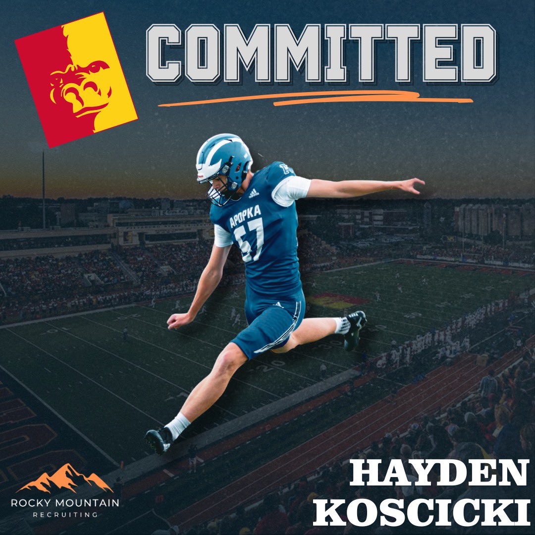 COMMITTED! 🔥🔥🔥 @haydenk_0 @GorillasFB @Coach_MThompson @Hunterh24 @ThePuntFactory @FentressKicking #RockyMountainRecruiting