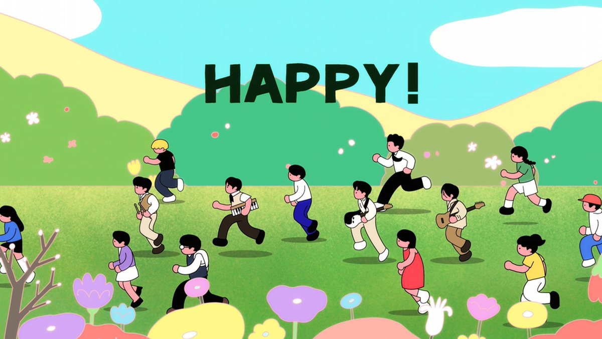 Rejoice! The lyric video for 'Happy' now lights up our YouTube. Join us in reliving those blissful moments, as we serenade the world with our shared euphoria. Let the music unite us once more! ☺️🍀  | youtu.be/2dFwndi4ung.