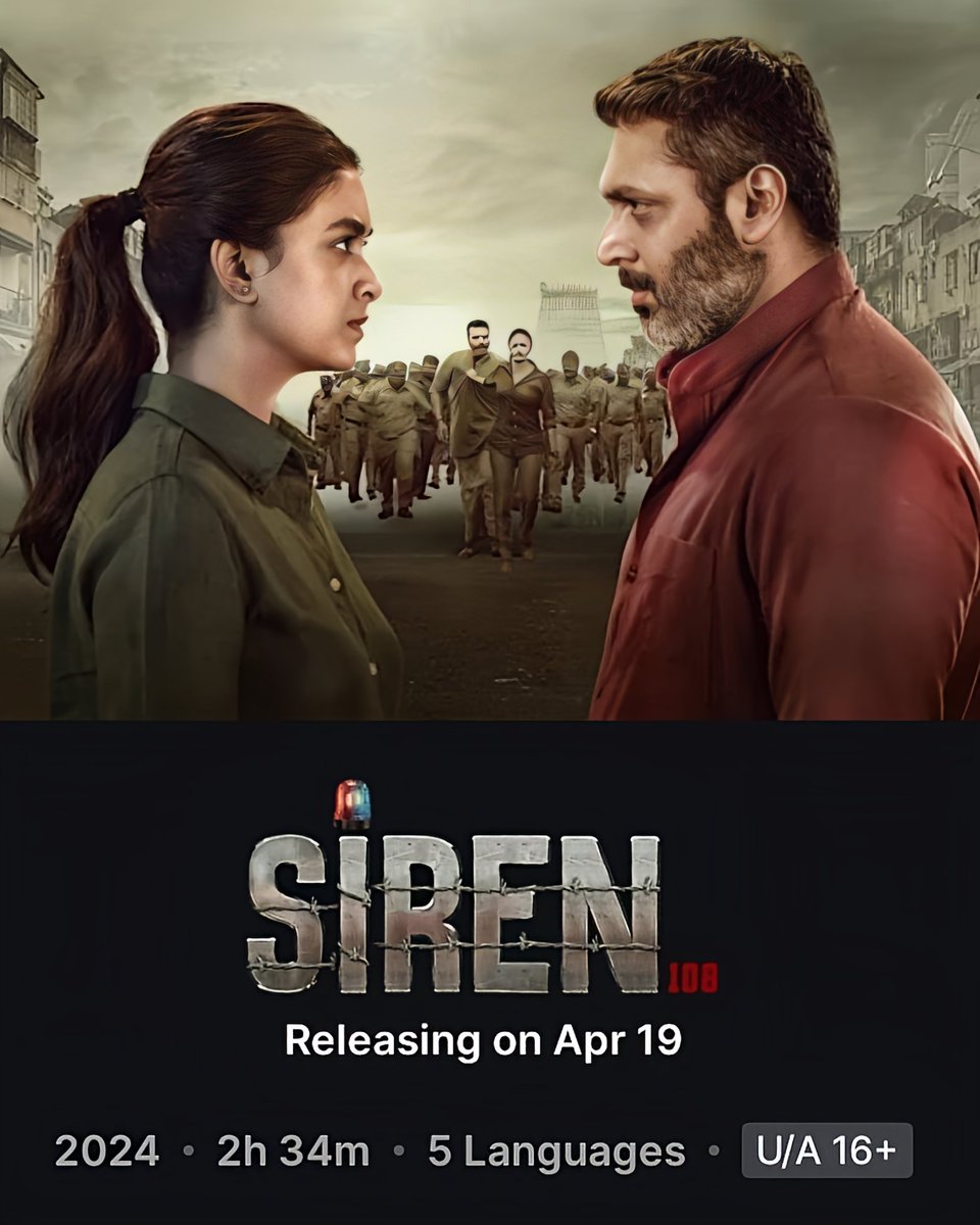 Siren movie will stream in Disney Plus Hotstar from tomorrow 📽

#VisualDrops #siren #movie #JayamRavi @actor_jayamravi #actress #KeerthySuresh @KeerthyOfficial #Kollywood #TamilCinema #disneyhotstar #disneyplushotstar