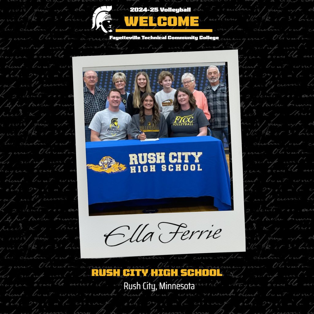 💛WELCOME TO THE TROJAN FAM🖤 Ella Ferrie from Rush City, MN will be joining the volleyball program for the 2024-25 season!🏐