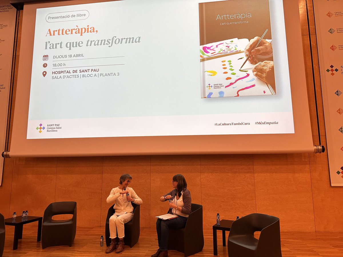 Presentación del libro 📖 en <a href="/HospitalSantPau/">Sant Pau - Campus Salut Barcelona</a> : 
🌿🩵 Artteràpia, l’art que transforma🩵🌿
De <a href="/gemmabruna/">Gemma Bruna i Sales</a> y Nadia Collette 
#LaCulturaTambéCura 
#MésEmpatia 
📖
Dr Antonio Pascual
<a href="/JosepParis/">Josep París Giménez</a> <a href="/GrupoMemora/">Mémora & Fundación Mémora</a> 
🩵🌿
#PalliativeCare #endoflife #PaliativosVisibles