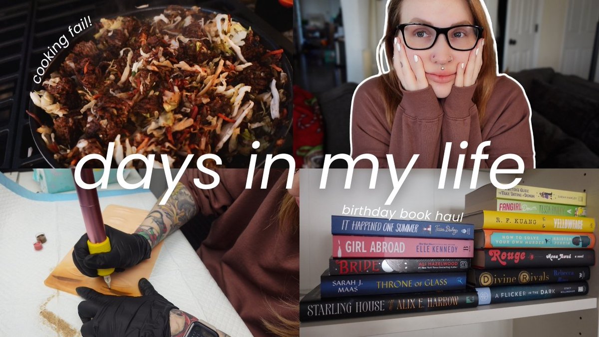 🔔NEW VIDEO🔔 Welcome back to another vlog! 🌼 In this one I have a little bit of a cooking fail, I practice some cosmetic tattooing, I show off my birthday book haul, and of course a lot chatting is involved. 💌youtu.be/J0REoaecAeg