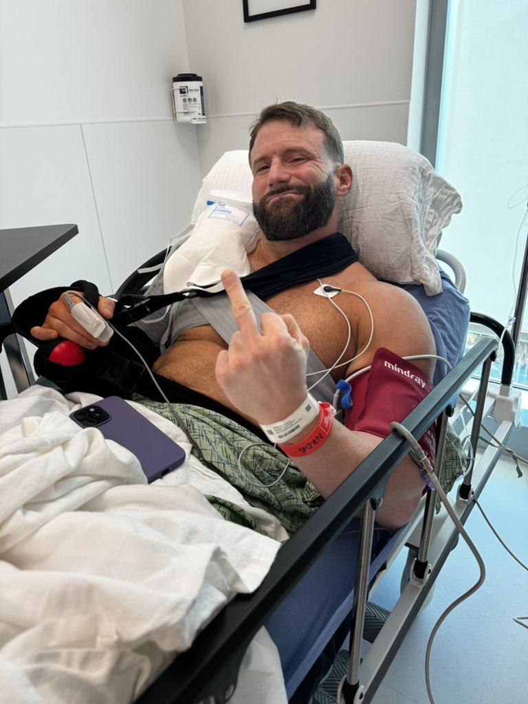 Surgery done. The road to recovery starts now. Thanks to all who reached out. Thanks to @ImChelseaGreen for being by my side. Thanks to @DarylOsbahrMD for fixing me. You can’t kill me…I’m already dead.