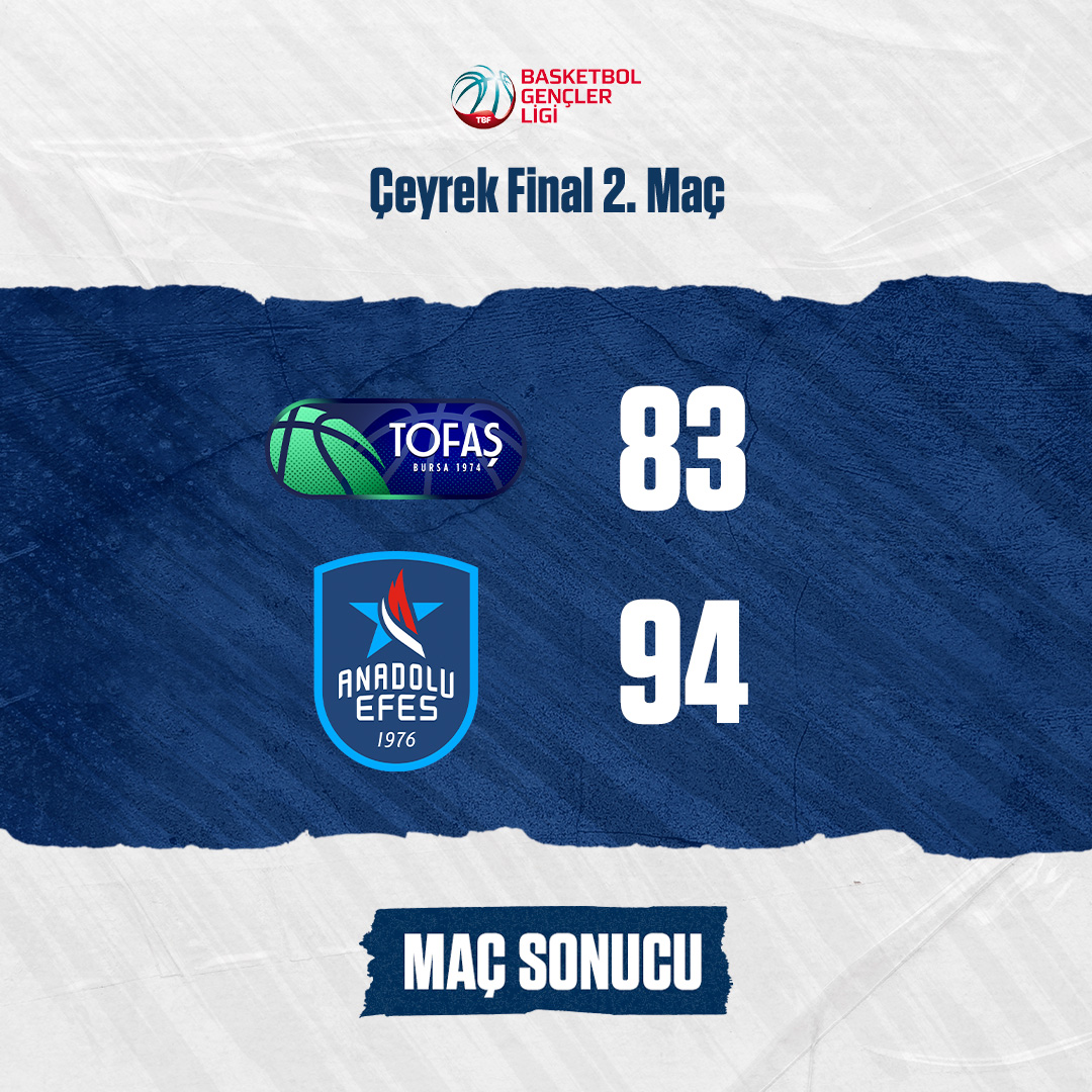 #BGL’de yarı finaldeyiz!
Tofaş 83 - 94 Anadolu Efes | Maç Sonucu

#BenimYerimBurası