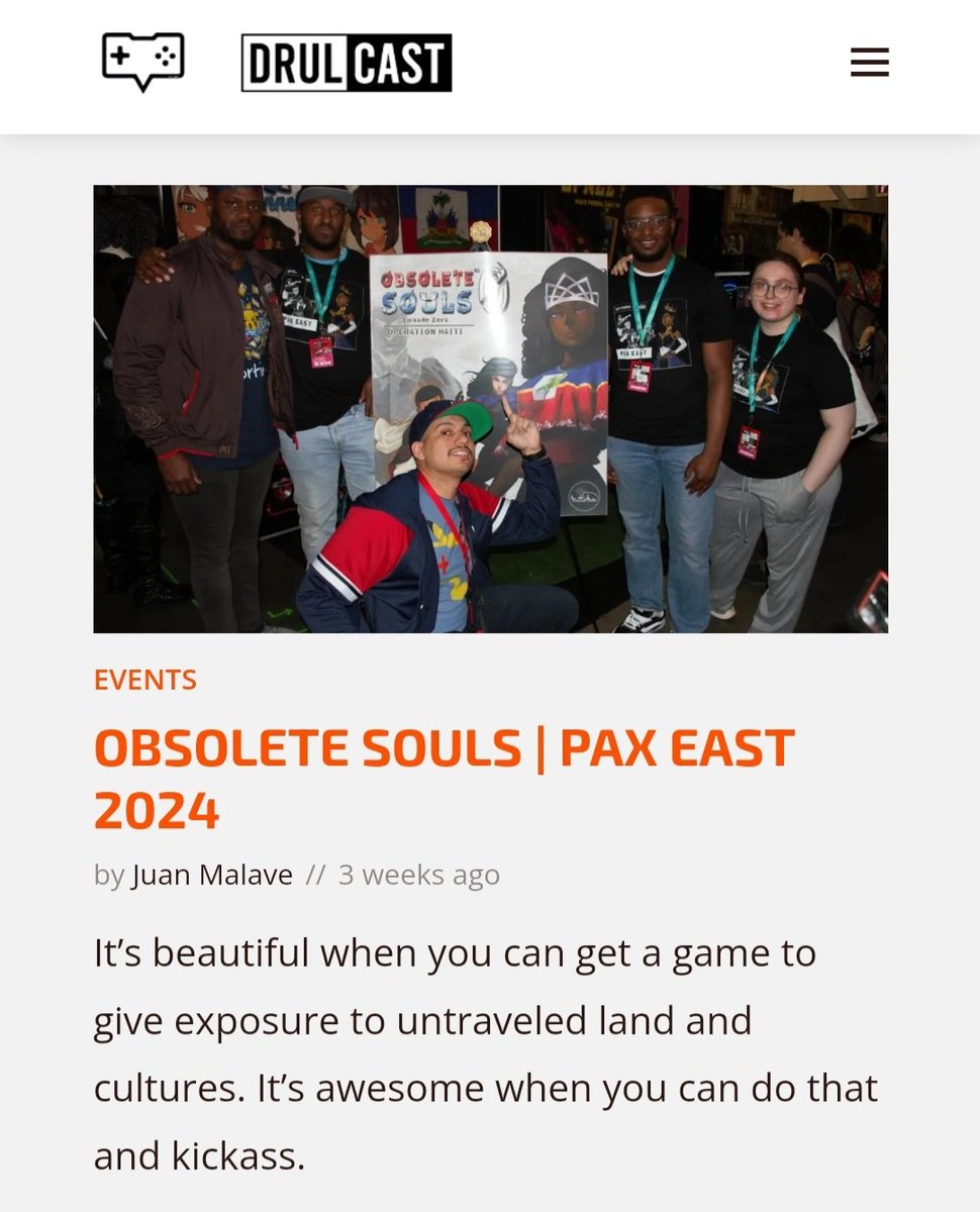 Dennel_Cake's tweet photo. Check out this article on Obsolete Soulsโข from @DRULcast! Thank you for playing our game at Pax, and showing your appreciation for Haitian culture! ๐ญ๐น๐
Full article here:
https://t.co/TpXvnMVB1f #indiedev #indiegames #obsoletesouls https://t.co/TlkQLABTOA