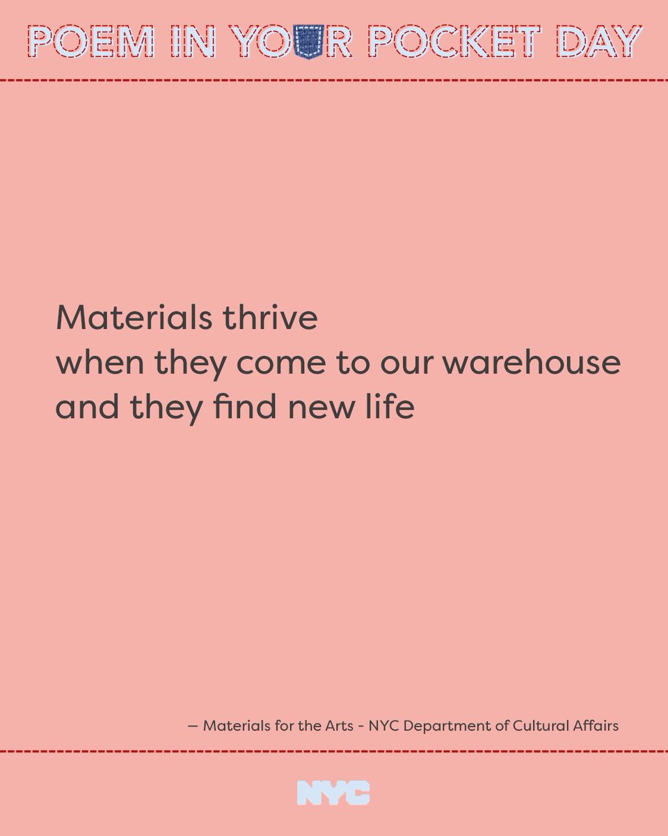 Today is #PoeminYourPocketDay Where we rhyme EVERYTHING we say (jk) Any chance to honor our city’s creativity Has us going “YIPPEE!” Because we 🩷 NYC #PocketPoem #PoetryMonth