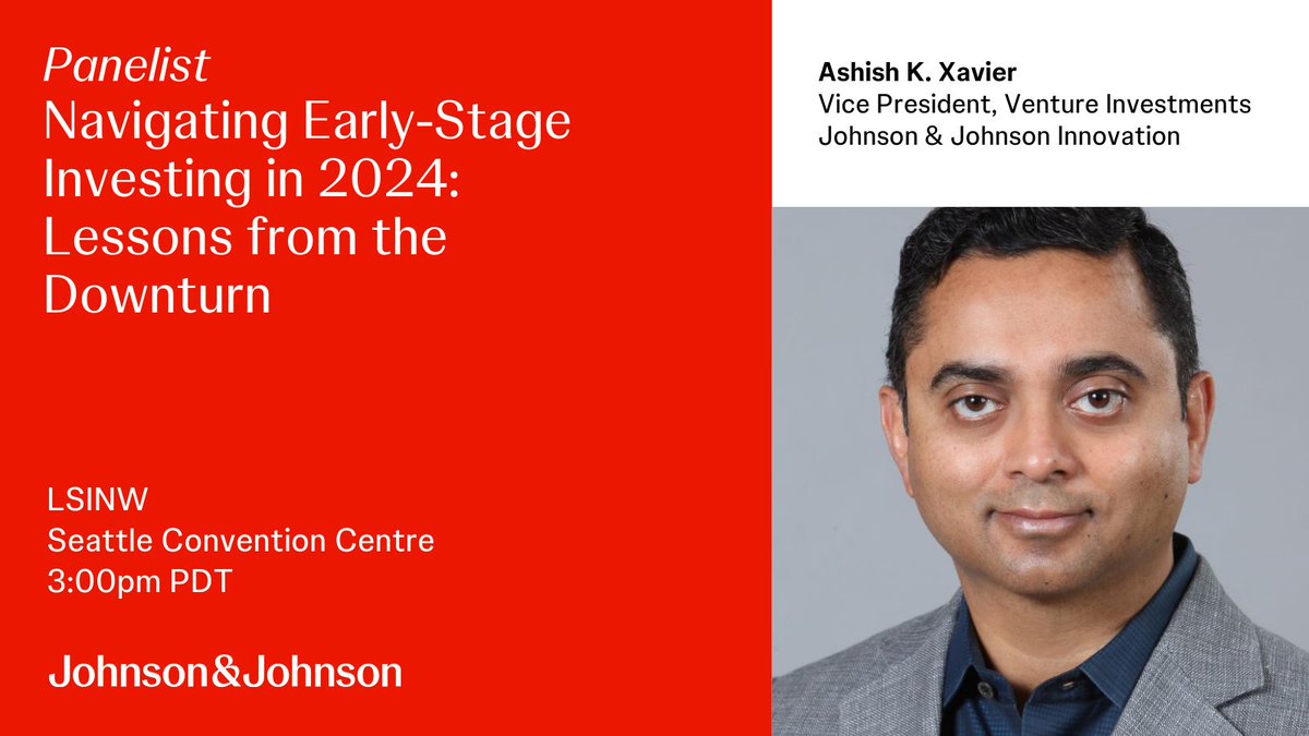 Join Ashish today at #LSINW24 as he discusses strategies for identifying promising early-stage ventures, alongside other industry experts. Don't miss out on this opportunity to gain actionable insights for your startup's financial journey! Details here: jji.jnj/3Ud1fOQ