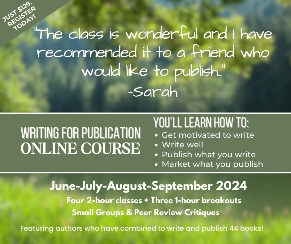 Sarah,one of last year's students, recommends our Writing for Publication Course. Our next course begins in June with two sessions every month. Discounted registration now. More info & to register: bit.ly/JCwritingforpu… #bookpublishing #authors #writeabook
