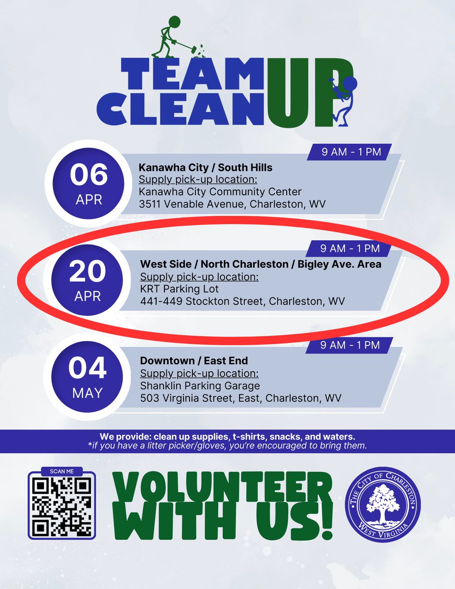 We're excited about this weekend's Team Up to Clean Up! Folks can pick up clean up supplies, shirts, snacks, and water at the staging area at the @KVRTA parking lot on Stockton St. from 9A - 1P. To complete the Volunteer Waiver>>> bit.ly/3VaW4zI.