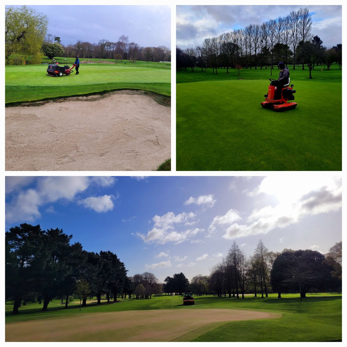 Great to get the Greens @Hermitagegolfc needle tine aerated, turf iron rolled and sand topdressed after all the wet weather to set them up nicely for this year's first Monthly medal