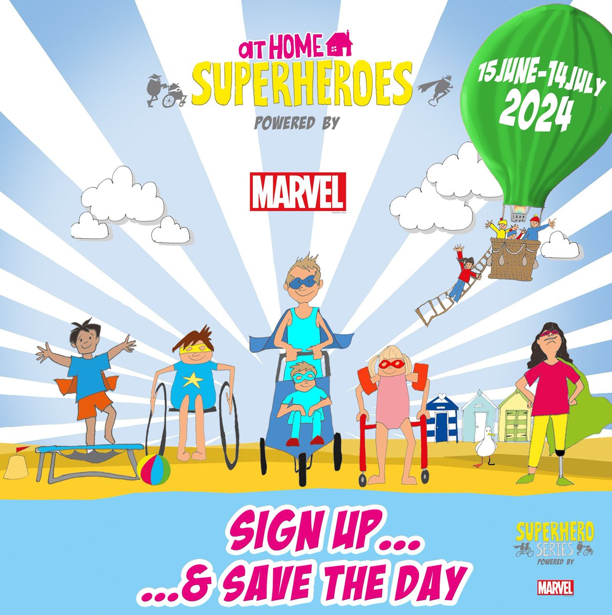 POW!! Superheroes & Sidekicks!! Grab your cape & come fly with us on our action-packed Super Summer of Sport!! SIGN UP & SAVE THE DAY & fly further together! #findyourpower superheroseries.co.uk '