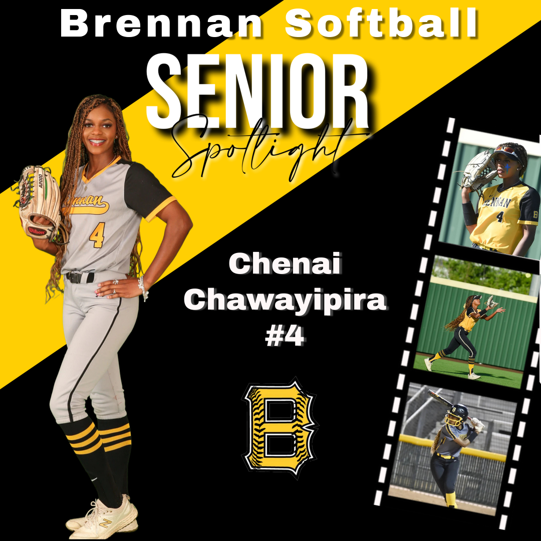 It's senior week!! Next up is our center fielder, Chenai Chawayipira!! Thank you for all the hard work, dedication, and support of Brennan Softball!! Thank you for always being a great teammate!!💪🥎🐻🌻 #Classof2024 #onceabearalwaysabear